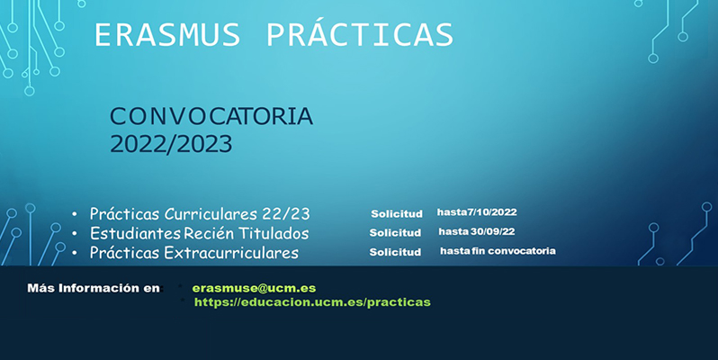 Erasmus Prácticas - Convocatoria 2022/2023